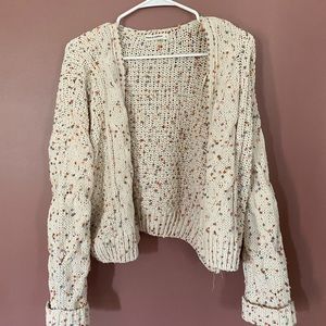 Moon and Madison Cream Cardigan Sweater Cropped, Size L